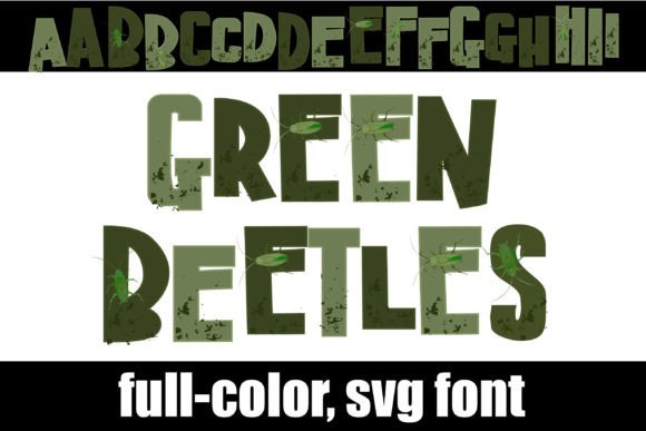 Green Beetles: A Playful Color Font for Festive Digital Branding